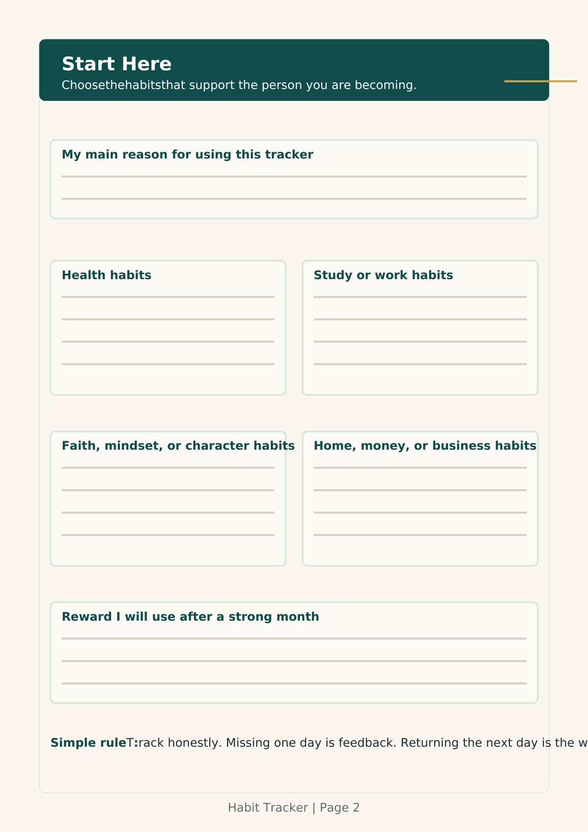 The Consistency Reset Habit Tracker - Printable Planner