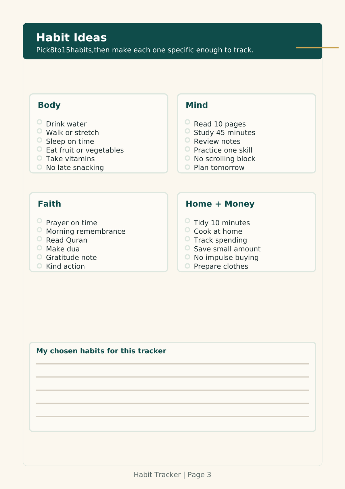 The Consistency Reset Habit Tracker - Printable Planner
